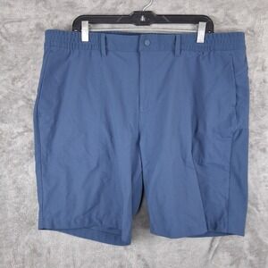 Adidas Golf Shorts Mens Size 40 Navy Blue Flat Front Elastic Waist Pockets